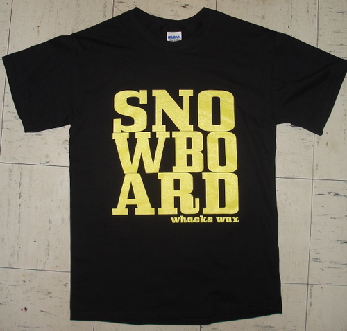 Whacks Wax SNOWBOARD yellow shirt